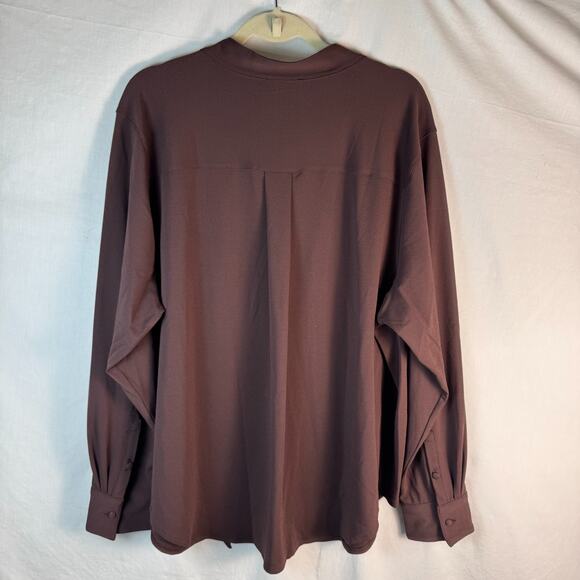NWT Universal Standard Raisin Brown, Size 22-24 (Large), Tie-Front Button Up Top - Picture 8 of 10